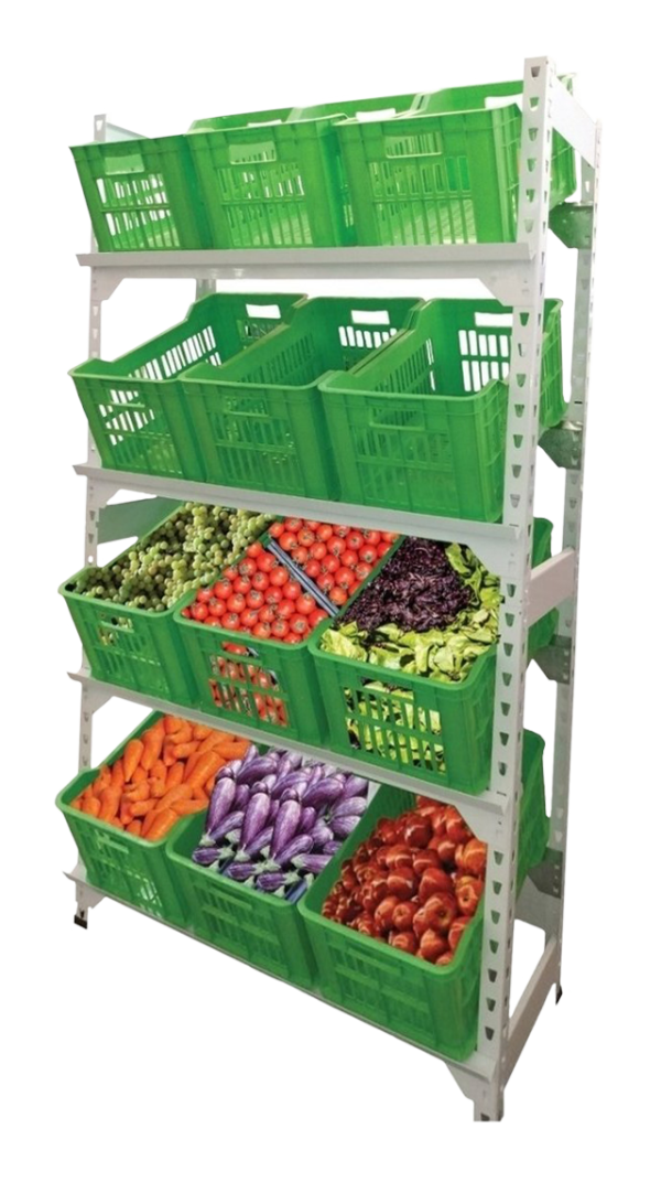 RAPIRACK VERDULERO BLANCO 12 CANASTOS VERDES COD 91171- MENGARELLI